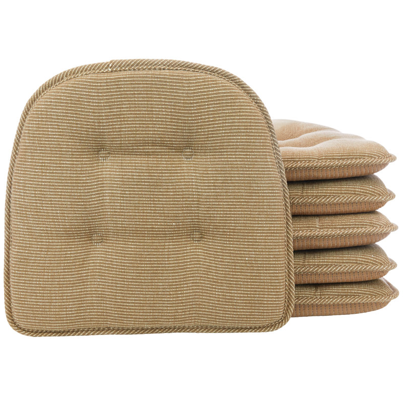 Non-Slip Dining Room And Kitchen Seat Cushions, 16 X 15 X 2 Inches, Tan