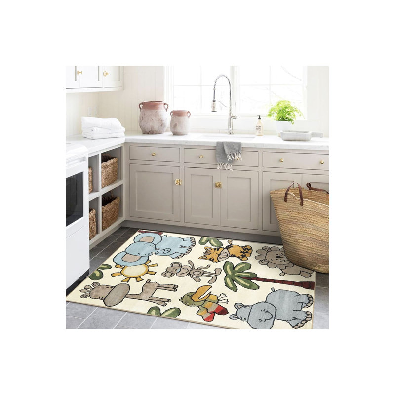 Tapis décoratif lavable moderne, Sous-tapis rectangulaire de 3 pi 3 po x 4 pi 11 po