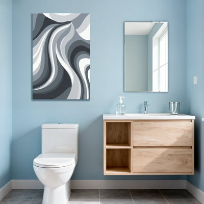 Abstract Abstract Wavy Gray Tones Pattern Design