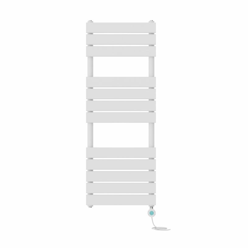 Flat Panel Towel Rail Heated Towel Rails, 120cm H x 45cm W x 6.2cm D, White