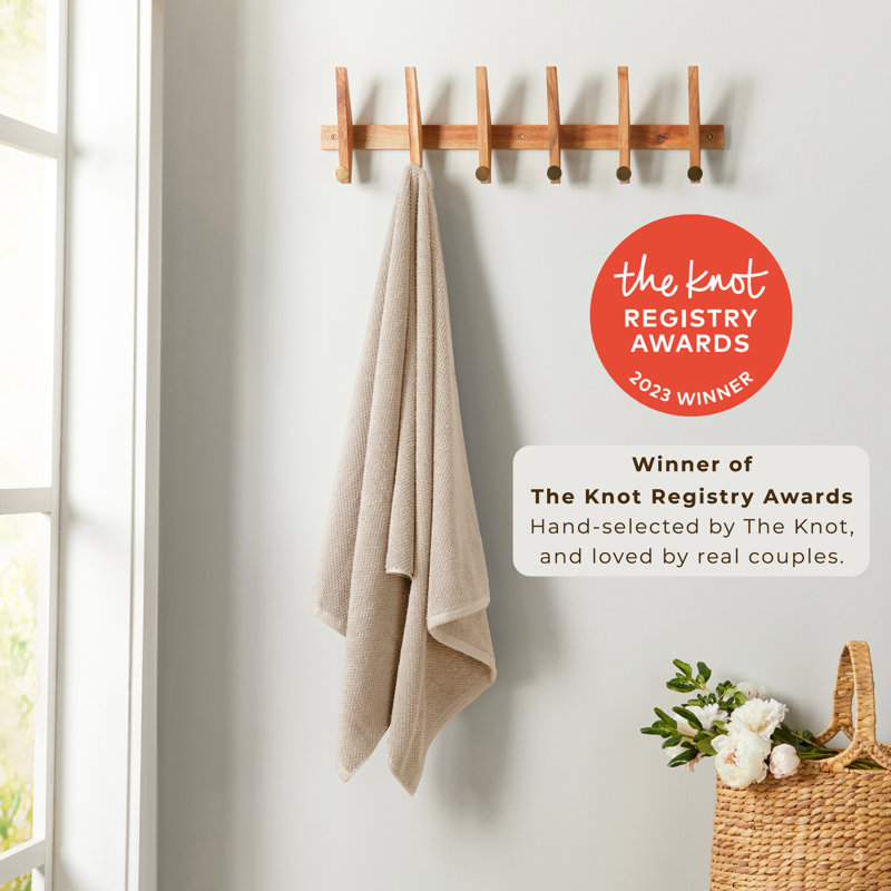 Taupe Cotton Textured Washcloth Set (Pack of 12)