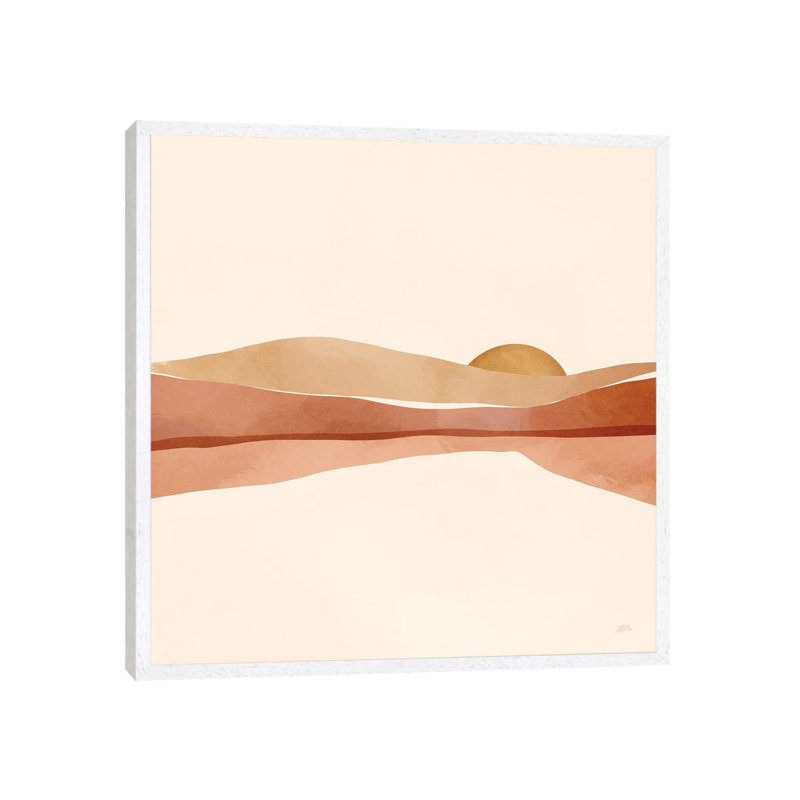 Blush Sunset 1 Piece Wall Art on Canvas, 45.72 cm H x 45.72 cm W, White Framed