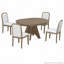 Ensemble de table de salle à manger extensible Vintage pour 4 à 6 personnes avec 4 chaises rembourrées, ensemble de table de ferme rustique de 42 à 58 pouces avec finition vieillie pour la salle à manger et la cuisine-1347248719
