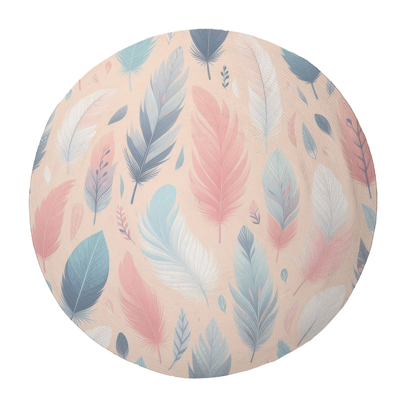 Tapis tressé Light Wing Whispers, Rond 5 pi