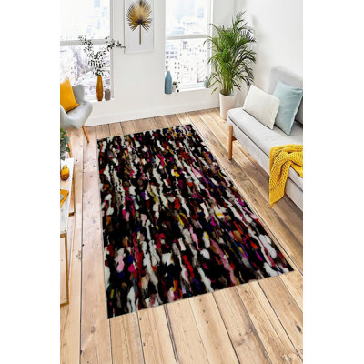 Tapis écologique, 100% polyester, 4,7 x 5,9 pi | 650 g / m², antibactérien, points antidérapants en PVC dessous | Lavable à la machine, impression numérique | Parfait pour le salon, la chambre à coucher et les aires de jeux