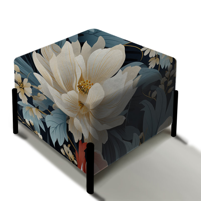Motif Moody de Subdued Enchantment - repose-pieds carré floral