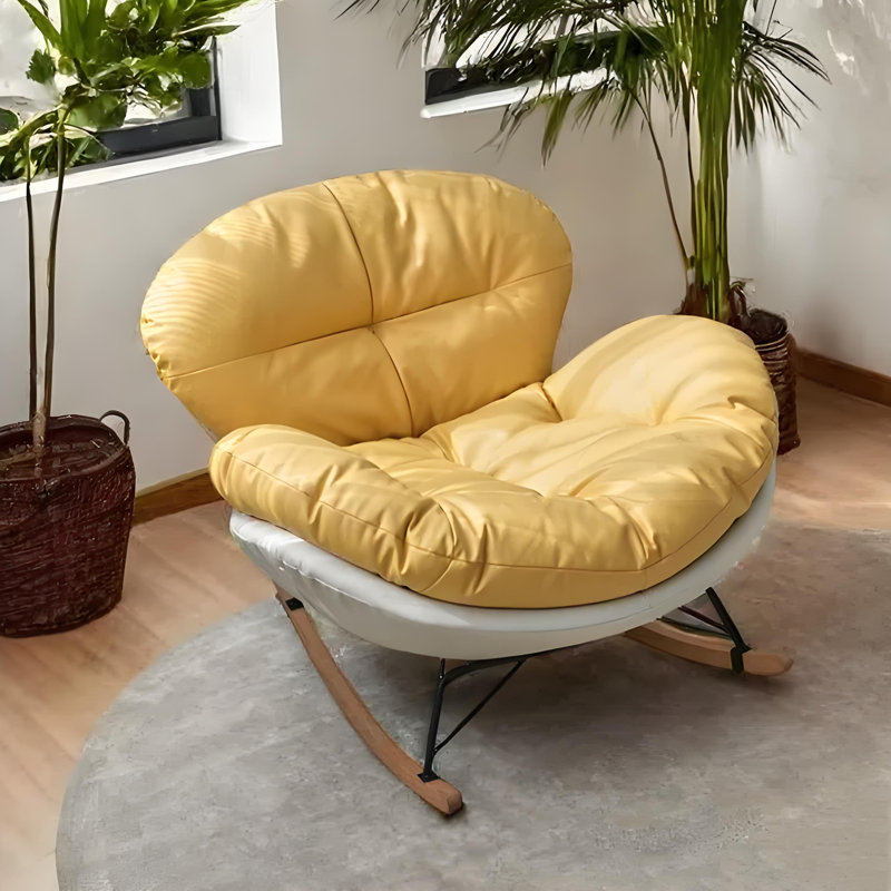 Chaise berçante coquille d'œuf, Jaune