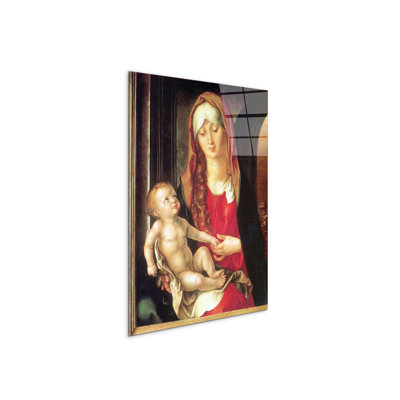The Virgin and Child before an archway By Albrecht Dürer 80cm H X 60cm W CrystalArt Material Acrylic Glass Effect, Frameless Panel Lightweight Ready to Hang