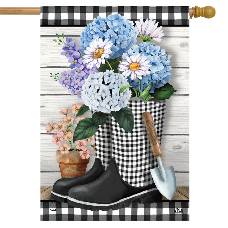 Checkered Garden Boots Spring House Flag