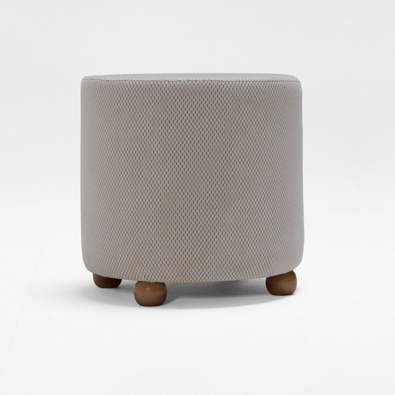 Repose-pieds rond 15,7 po Mitton, Polyester de polyester vison