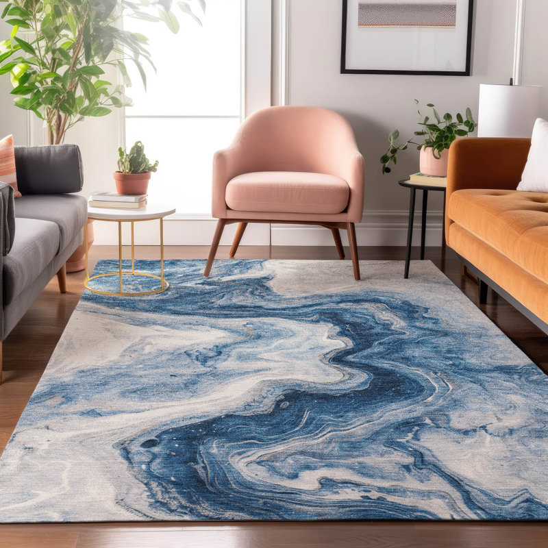 Premium Machine Washable Metinaro AMF1706 Abstract Rug, Rectangle 8' x 10'