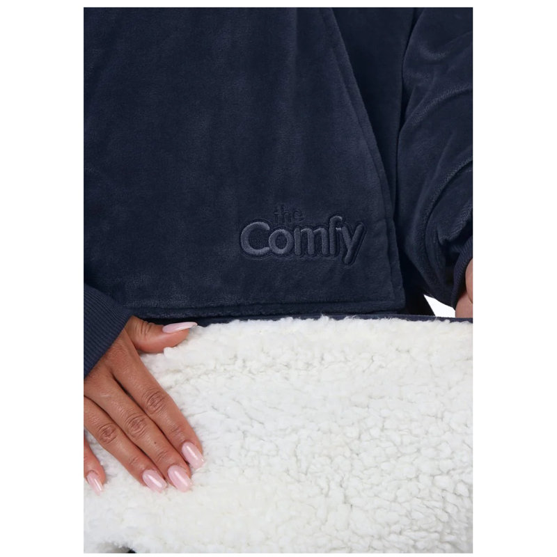 The Comfy Original Microfiber Wearable Blanket Hoodie w/ Pocket, 2.8, Blue