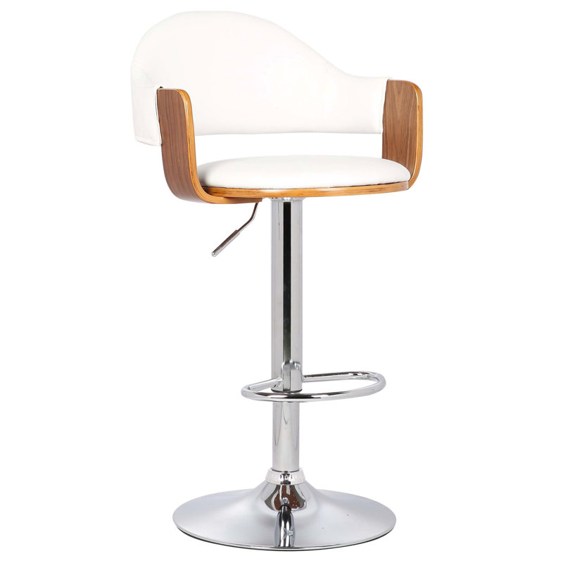 Lipe Swivel Adjustable Height Bar Stool, White