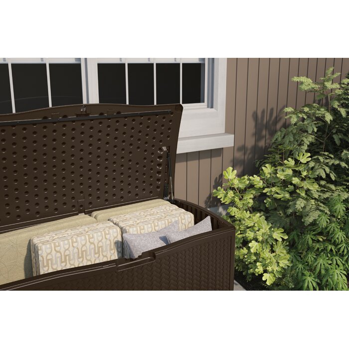 Suncast 124 Gallon Water Resistant Herringbone Deck Box & Reviews | Wayfair