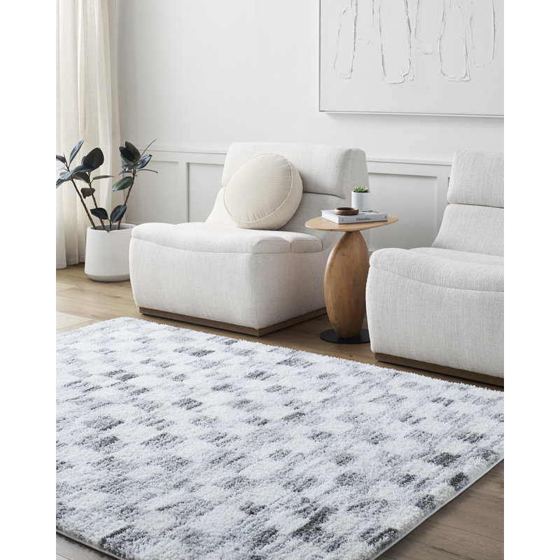 Cloudy Shag Rectangle Machine Woven Area Rug, Rectangle 6'7" x 9'