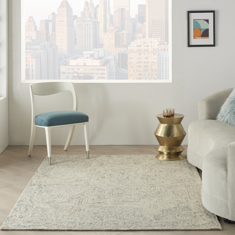 Wool Abstract Indoor Rug, Rectangle 3'9" x 5'9"