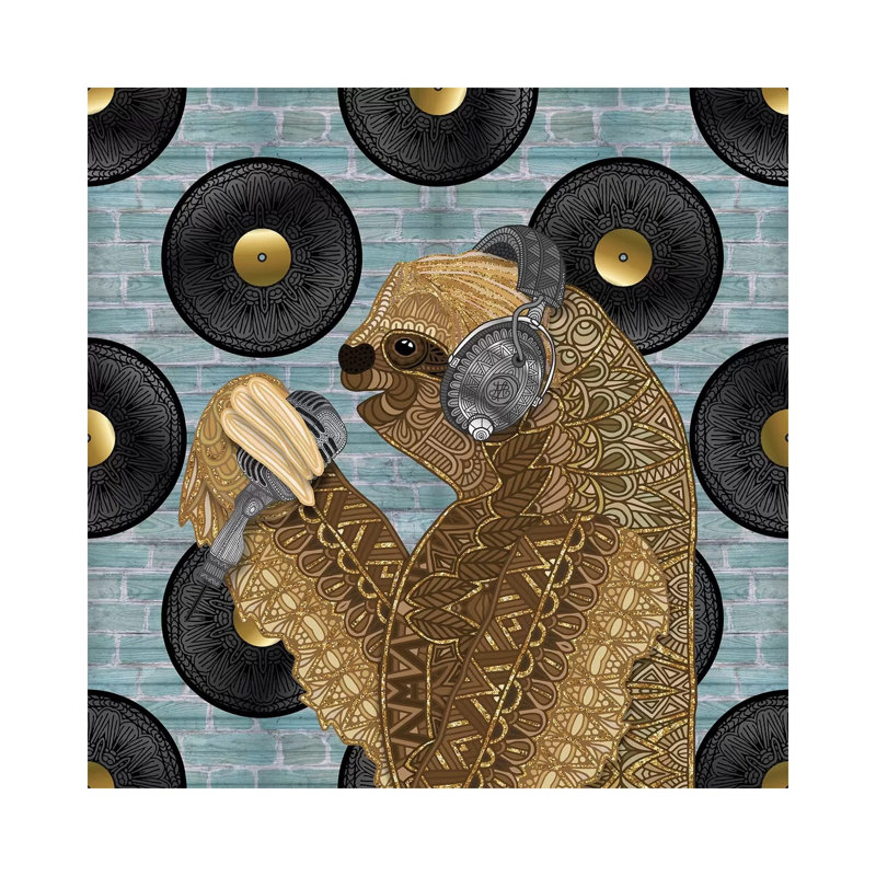 Singing Sloth by Angelika Parker - Wrapped Canvas Print, 30.48cm H x 30.48cm W x 1.905cm D