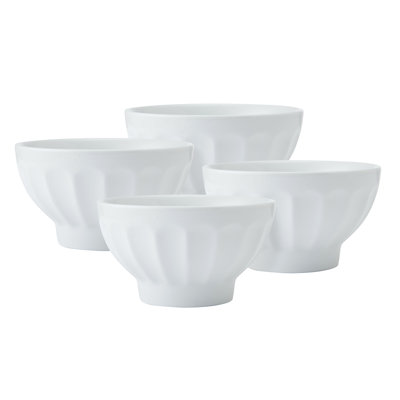 Fitz and Floyd Everyday White Ice Cream Bowls Set of 4