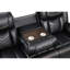 Revêtement électrique inclinable électrique 2 pièces 2 pièces, console pliante avec haut-parleurs, éclairage décoratif à DEL, rangement caché contemporain, cuir, son, rangement, éclairage