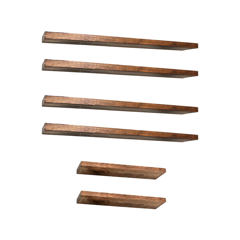 Connie 6 Piece Walnut Floating Shelf
