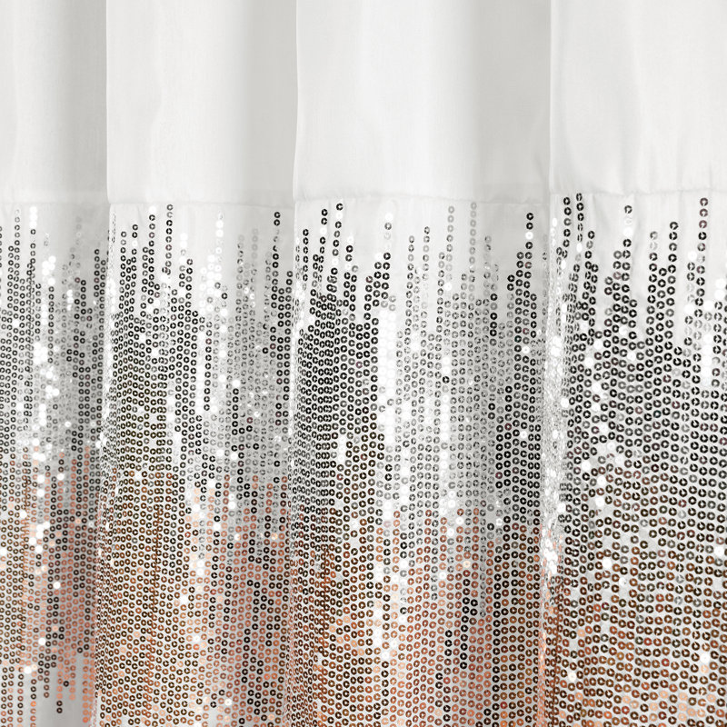 Pruneda Polyester Shower Curtain, White/Blush, 183cm W x 183cm L