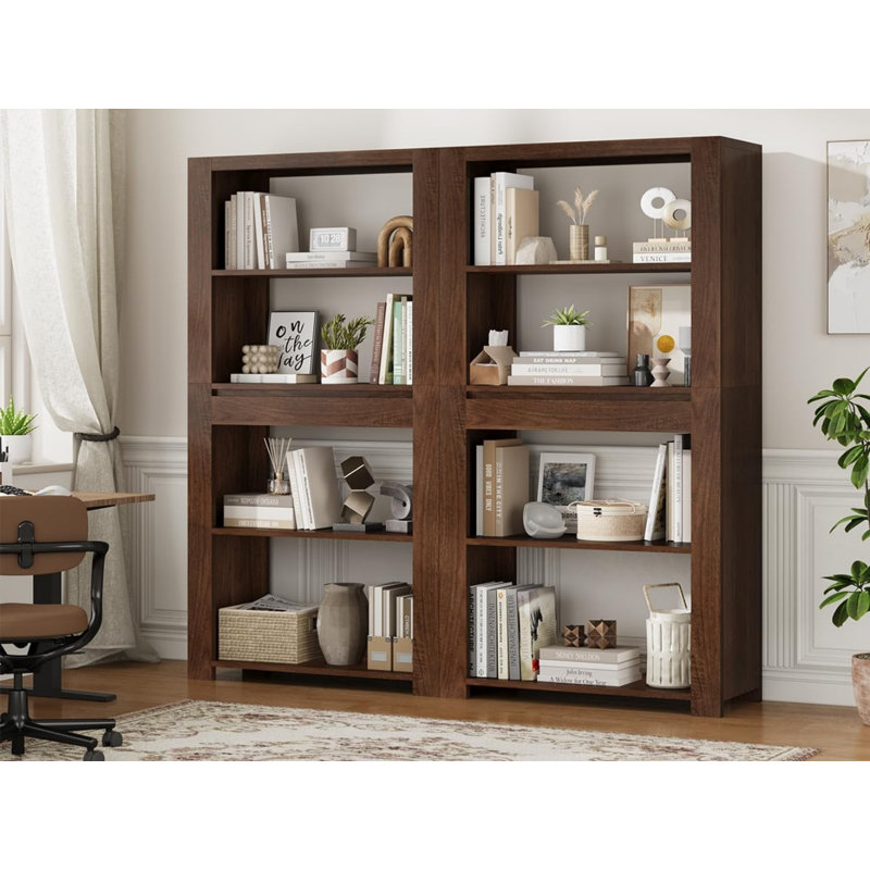 Bibliothèque de 72 po de hauteur avec tiroir, tablettes très larges de 39,4 po, bibliothèque en bois robuste avec ensemble anti-basculement, rangement imperméable et résistant aux rayures pour le salon, le bureau à domicile et la chambre à coucher