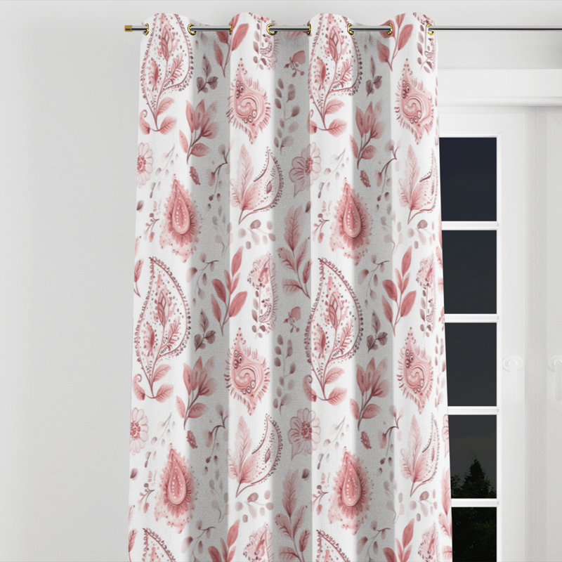 French Country Velvet Curtains - Transitional Azarya Grommet Curtain - 1 Panel, Gold Grommets, 52" W x 120" L