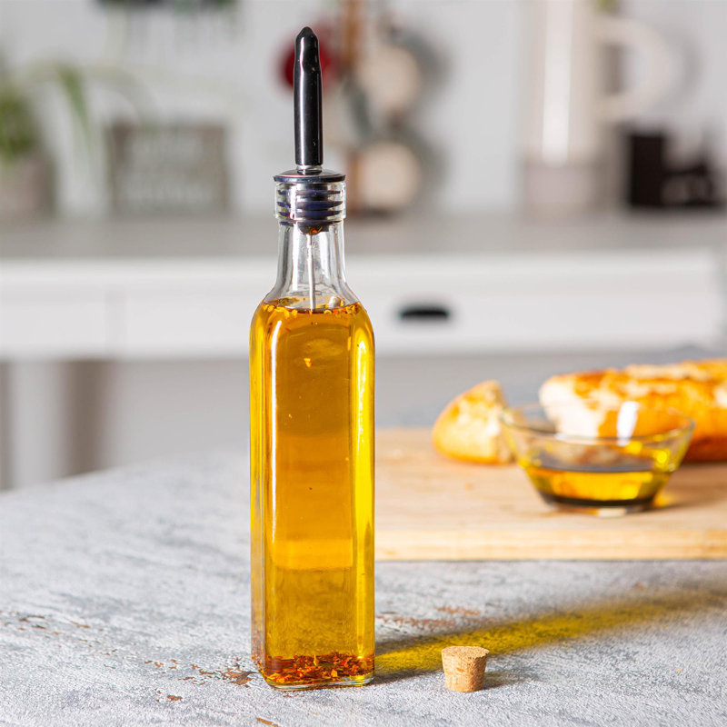 Argon Glass Single Oil / Vinegar Cruet, 27 cm H x 4.5 cm W x 4.5 cm D