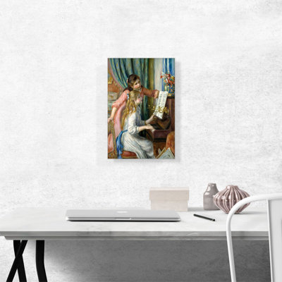 Deux jeunes filles au piano, 1892 par Pierre-Auguste Renoir, reproduction d'art sur toile tendue