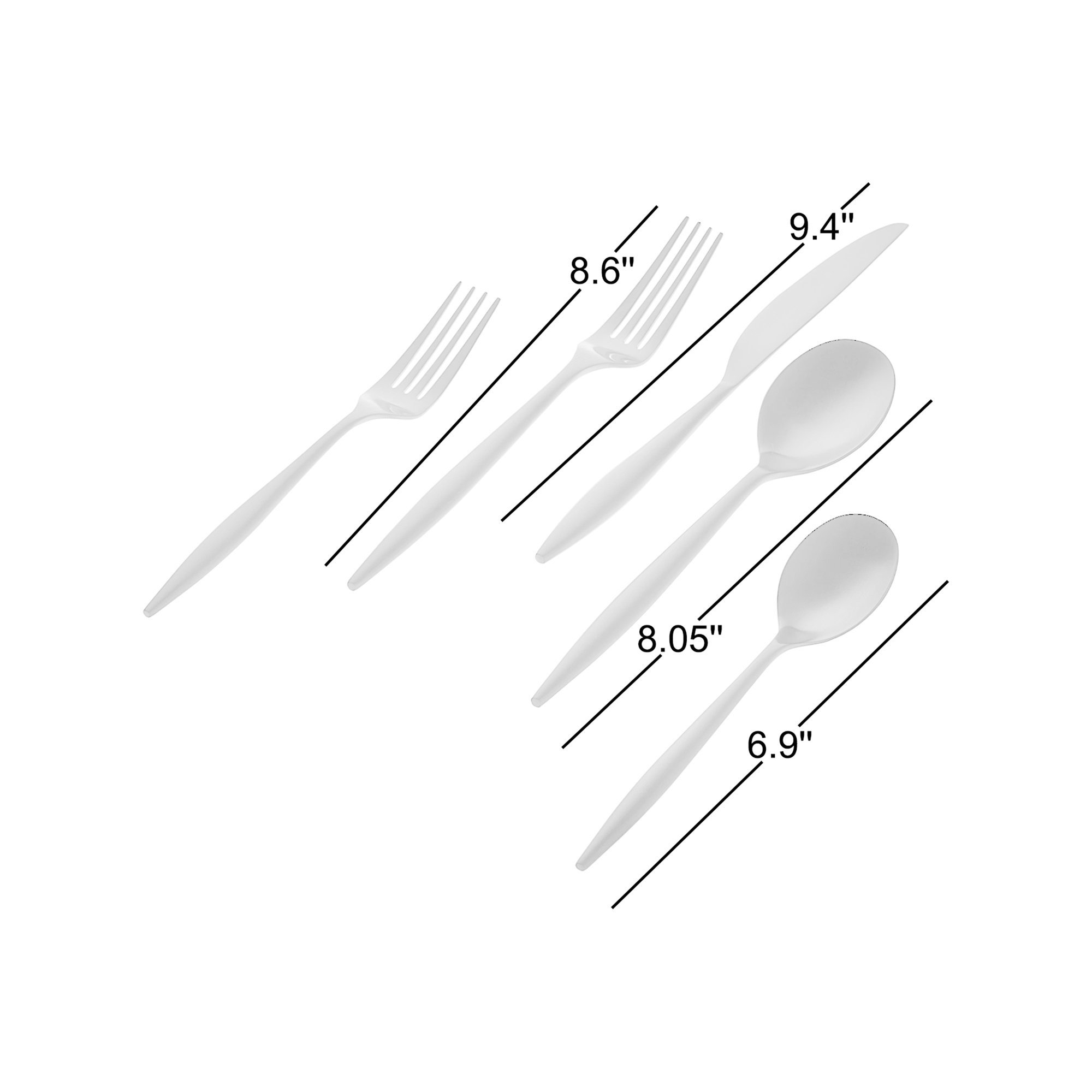 Milano 20 Piece 18/10 Stainless Steel Flatware Set, Service for 4, Mirrored Gold