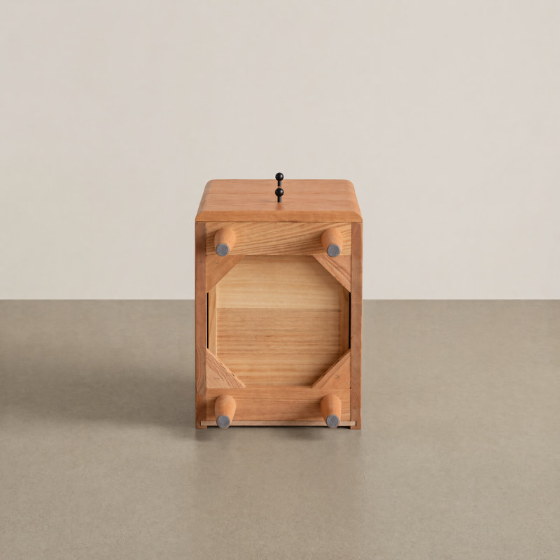 Tables de chevet étroites en chêne massif, H 24,41 po x l 15,75 po x P 11,81 po, Singluar