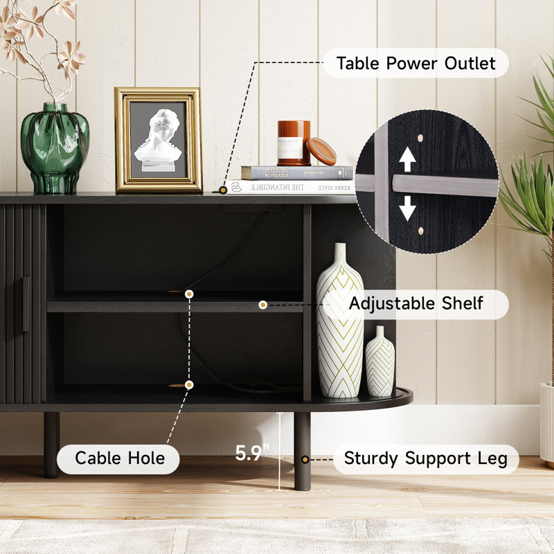 Modern TV Stand for 55''-80'' TVs with Storage