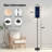  68.5" Standing Floor Lamp Mystical Underwater Ocean Scene Whales Dolphins Jellyfish Dimmable Metal Pole Lamp with Linen Lampshade LED Bulb Included