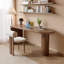 Light-walnut Half-circle Solid Wood desk-1403273733