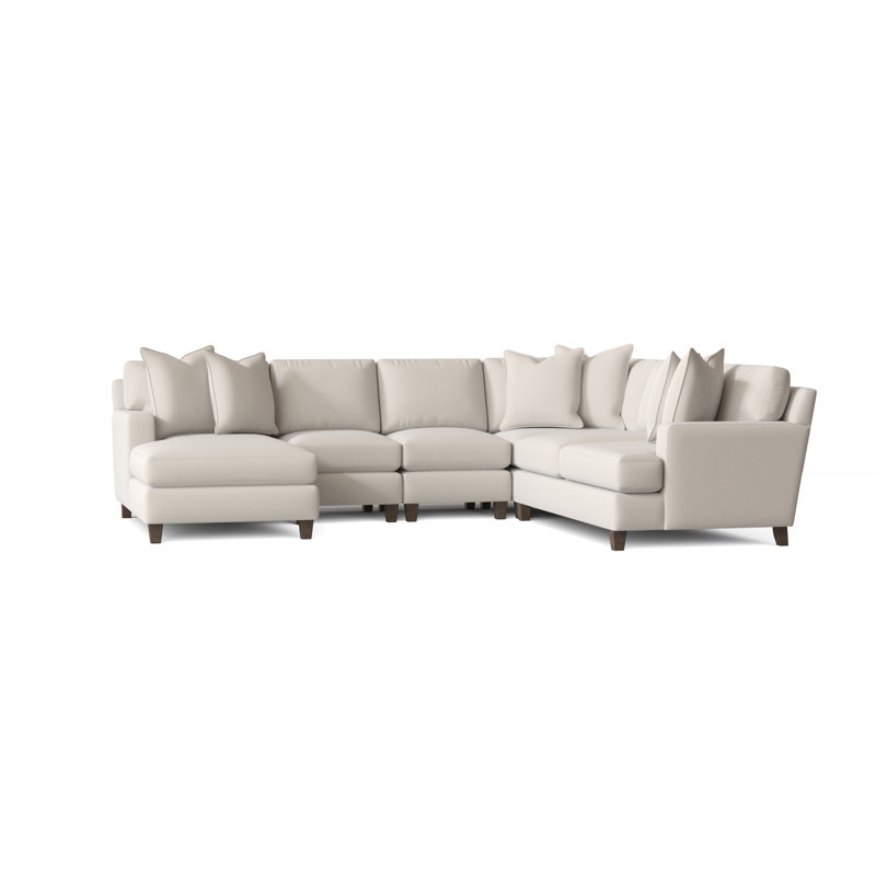 Mila Sectional, Cream Chenille 1345-002, Aged Gray