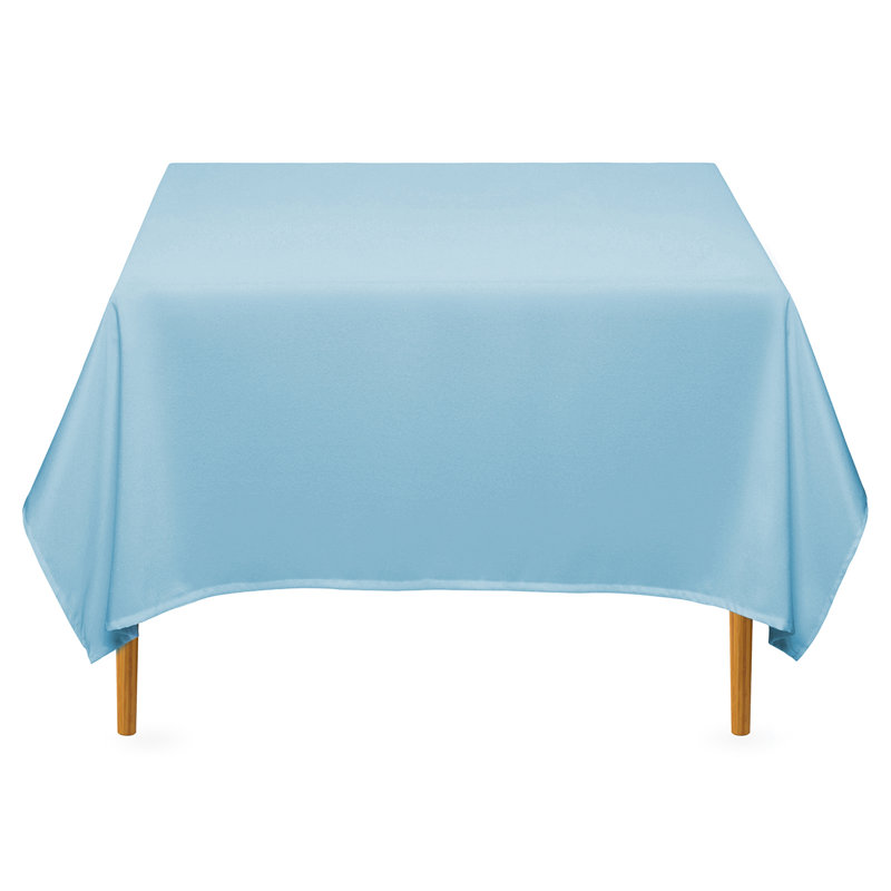  Solid Color Polyester Square Tablecloth, Ivory, 70" x 70", 10