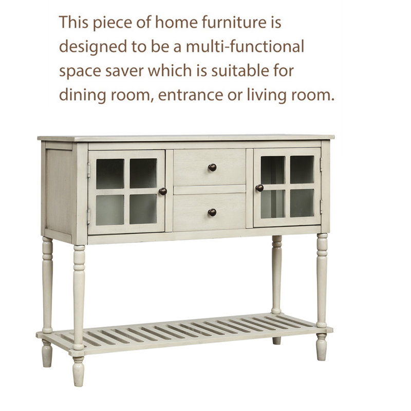 Ruochen 14'' Solid Wood Console Table, Antique Gray