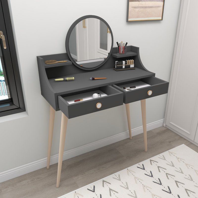 Dressing Table with Mirror Denise, Anthracite