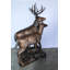 Sculpture de famille de cerfs en bronze grandeur nature pour exposition extérieure 48 po x 50 po x H 81 po