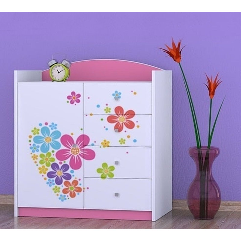 Niemi Kids 4 - Drawer Combo Dresser, Pink