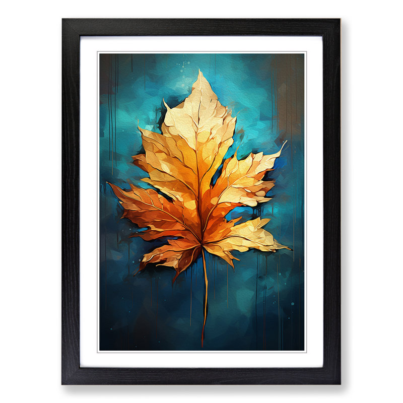Leaf Digital - Single Picture Frame Print on Wood, Black Framed, 64cm H x 46cm W x 2cm D