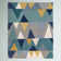 Sandin Geometric Hand-Tufted Wool Teal/Navy/Yellow/Gray Area Rug