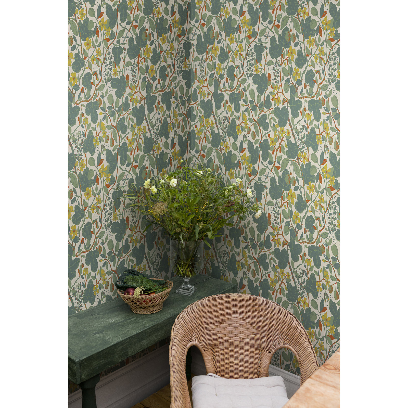Wesler Floral Wallpaper, Turquoise