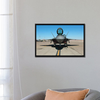 F/A-22 Raptor Sits On The Parking Ramp by Stocktrek Images - Wrapped Canvas Gallery-Wrapped Canvas Giclée