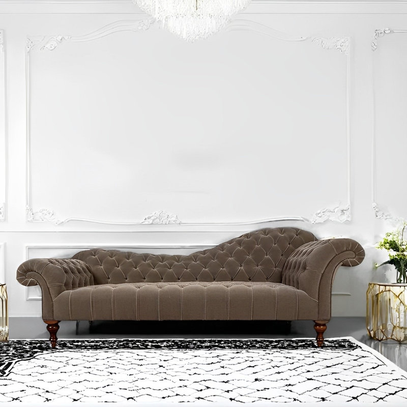 Chaise longue décontractée élégante et confortable, Gris, Orienté à droite