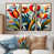 Toile avec cadre flottant brun