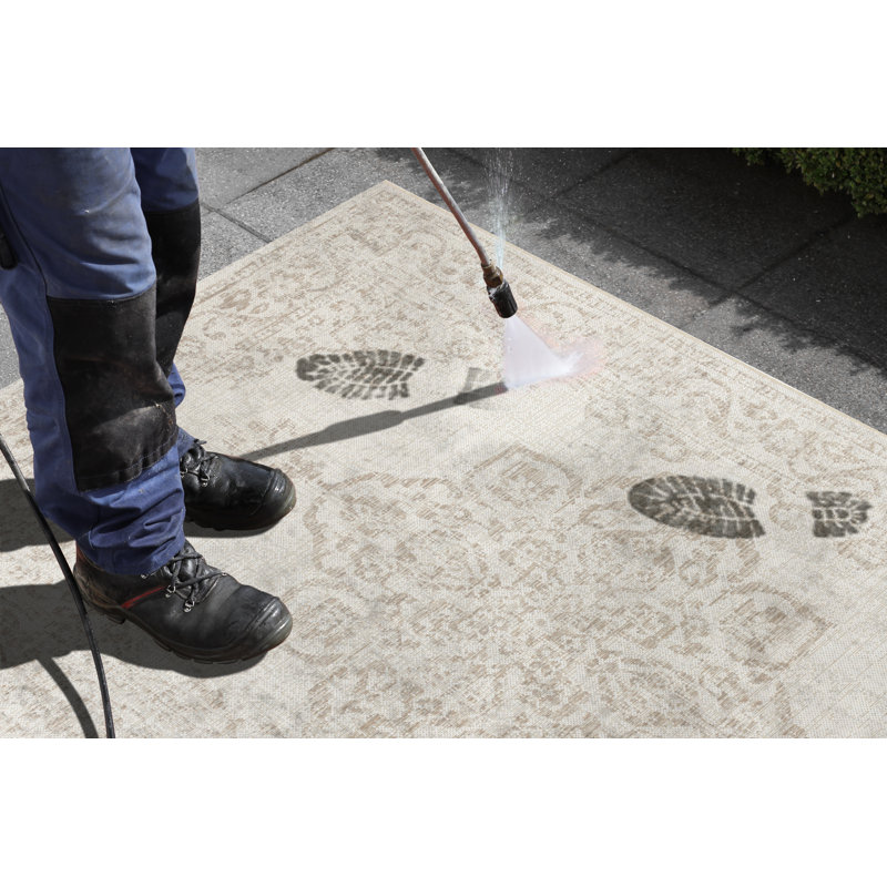 Tilos Machine Woven Cream/Beige Indoor / Outdoor Rug, Rectangle 160 x 230cm