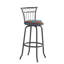 Chaises de bar à hauteur de comptoir avec dossier en métal et siège en tissu