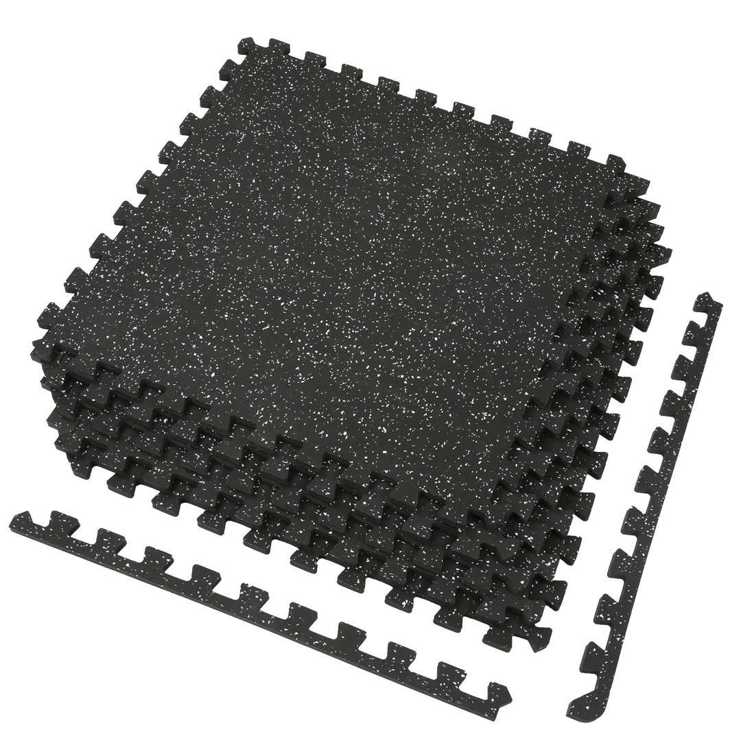 1/2" Thick 48 Sq Ft (Set Of 12 Tiles) Interlocking Rubber Top EVA Foam Floor Mat Xspec