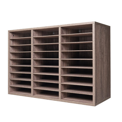Organisateur de documents, boîte aux lettres de bureau 27 compartiments avec tablettes amovibles, trieur de boîtes aux lettres en bois